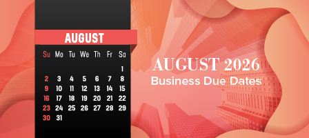 August 2026 Business Due Dates