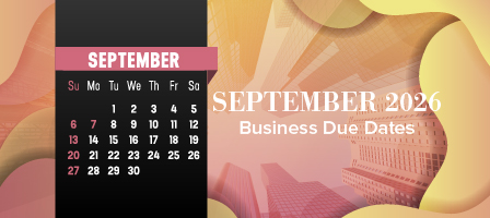 September 2026 Business Due Dates